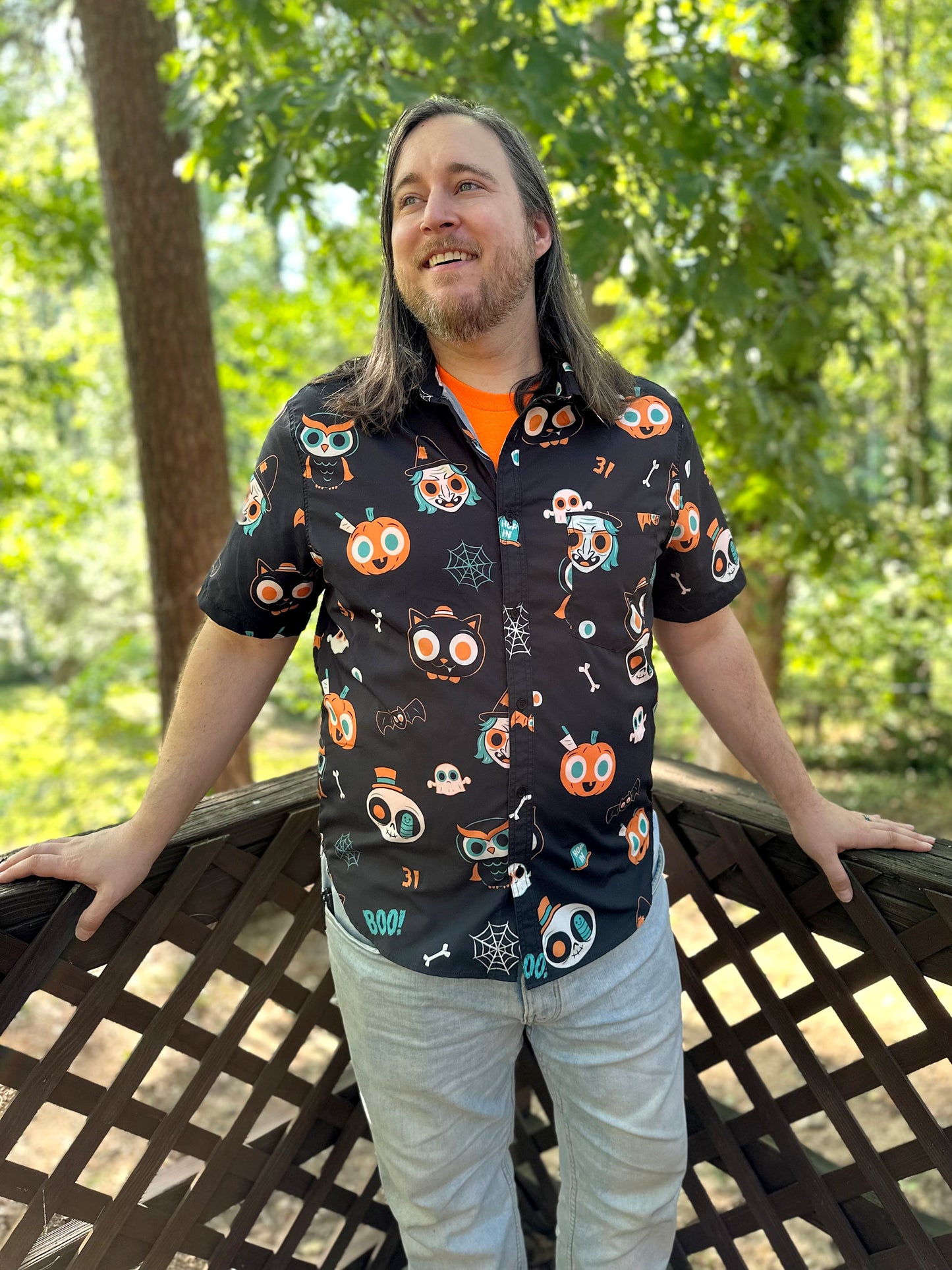 Halloween button down shirt