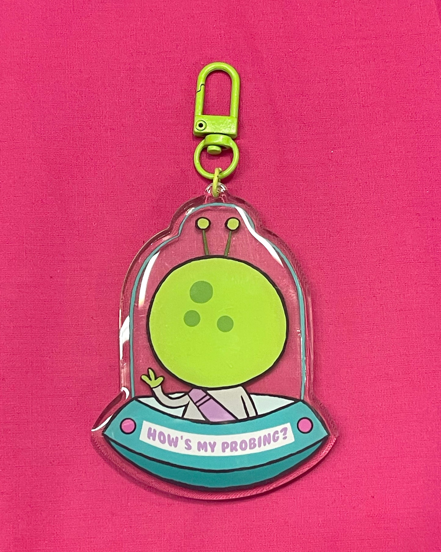 "Alien Abductor" acrylic keychain
