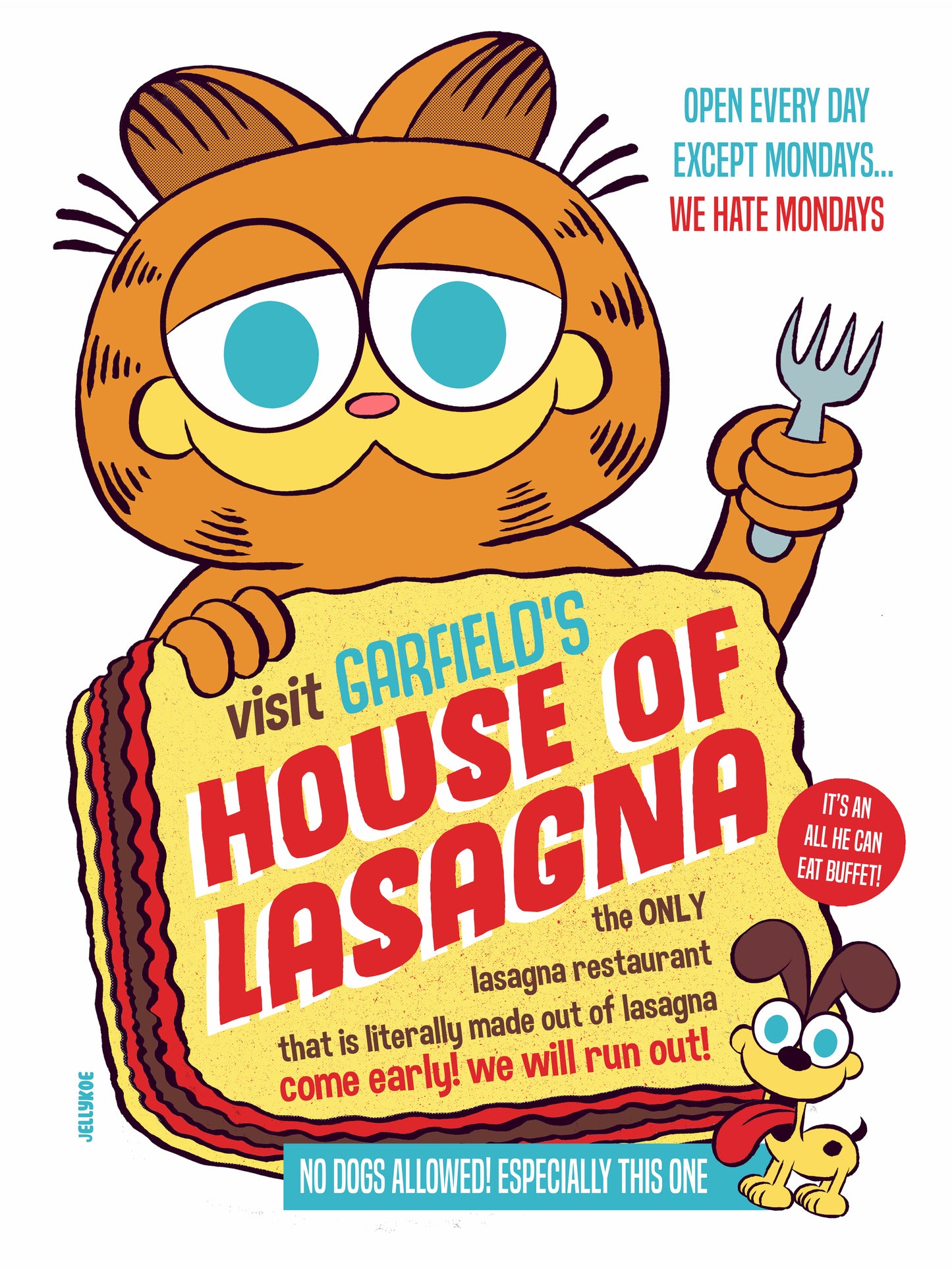 "House of Lasagna" 12 x 16 poster print