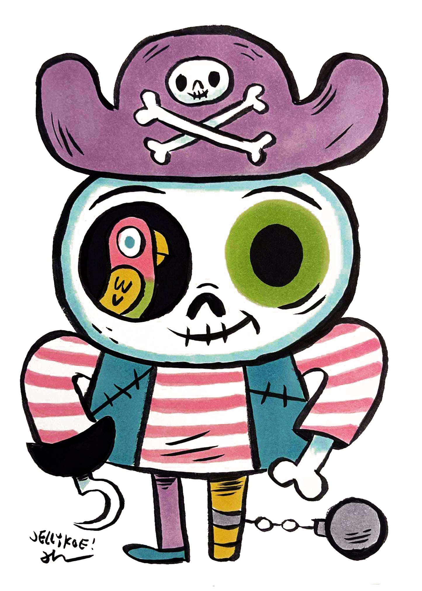 "Skeleton Scallywag" original drawing