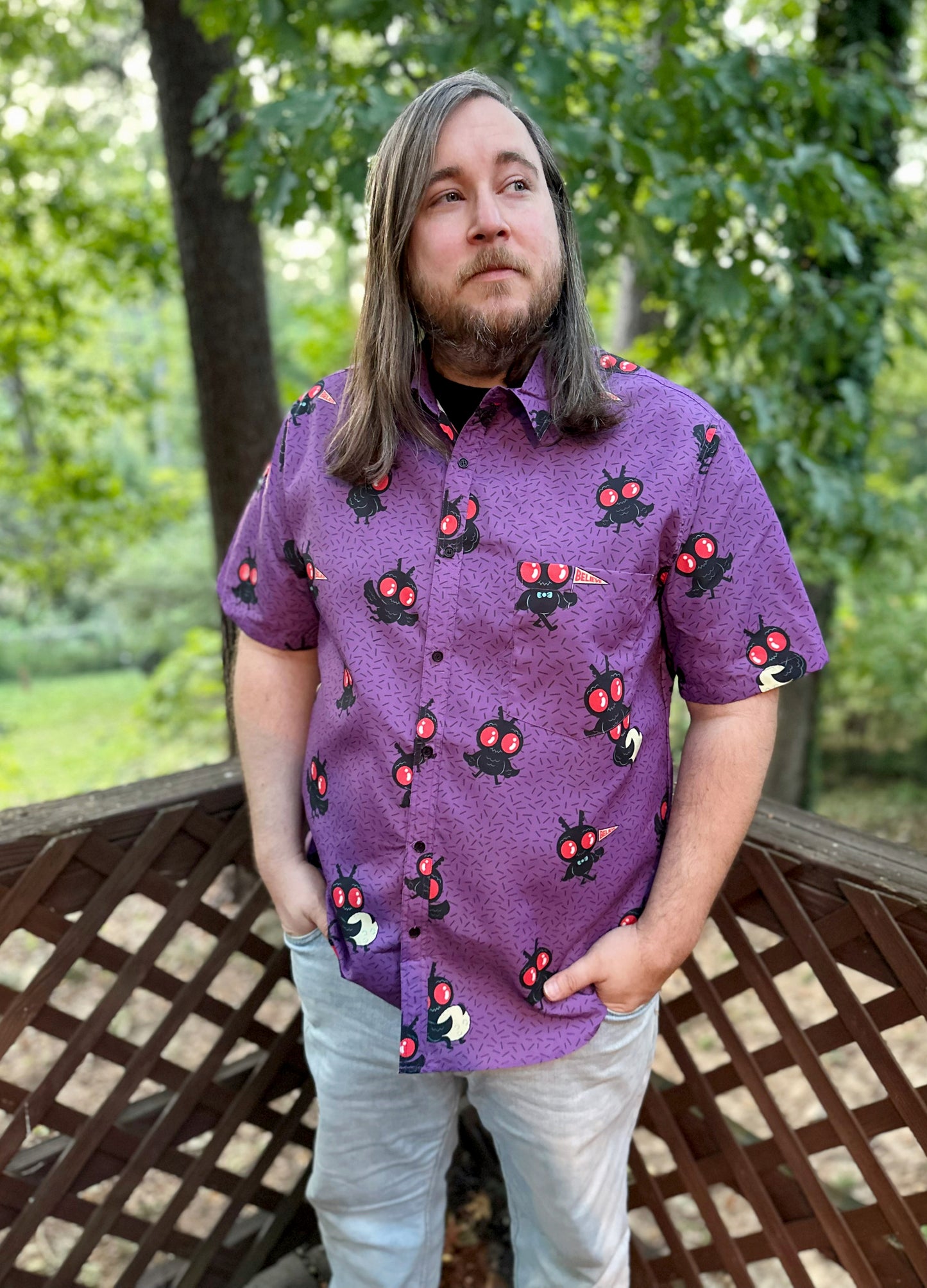 Mothman button down shirt