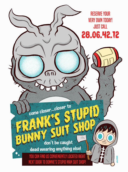 "Frank's Stupid Bunny Suit Shop" 12 x 16 AP poster print