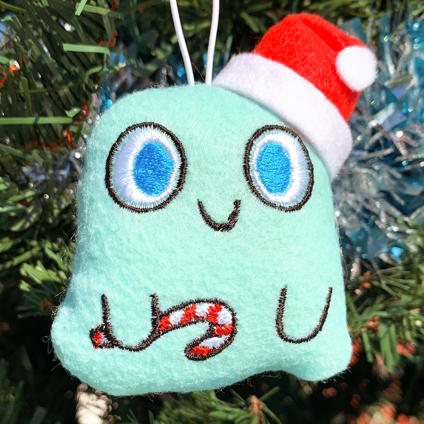 "Ghost of Christmas Presents" felt ornament