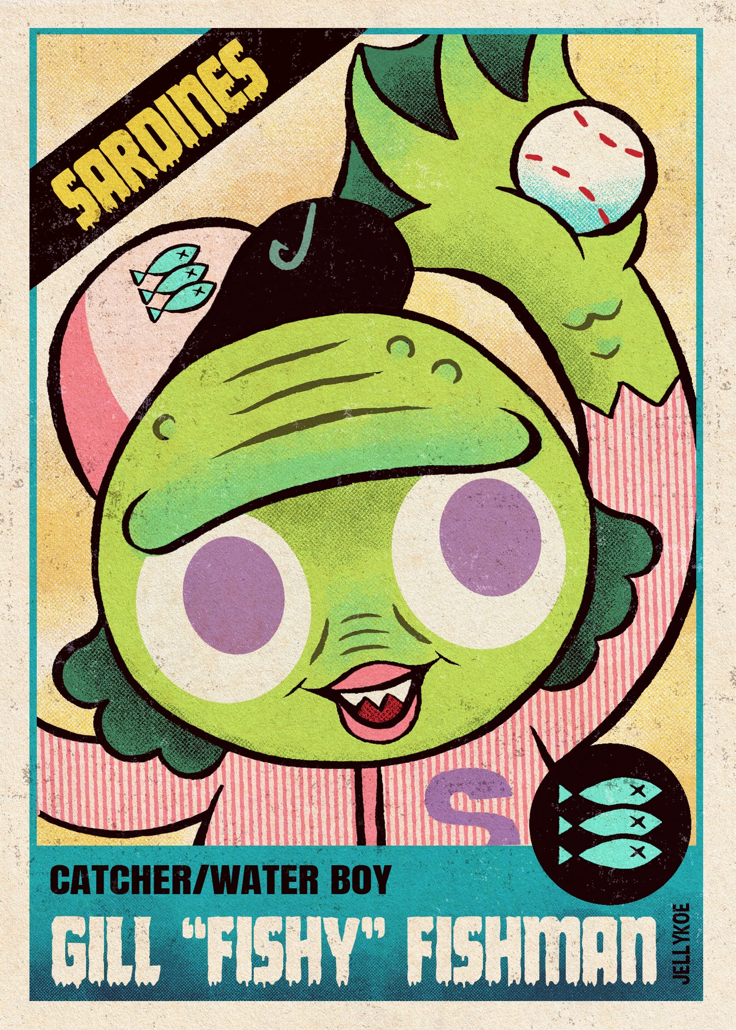 Jumbo monster baseball cards- set of 4