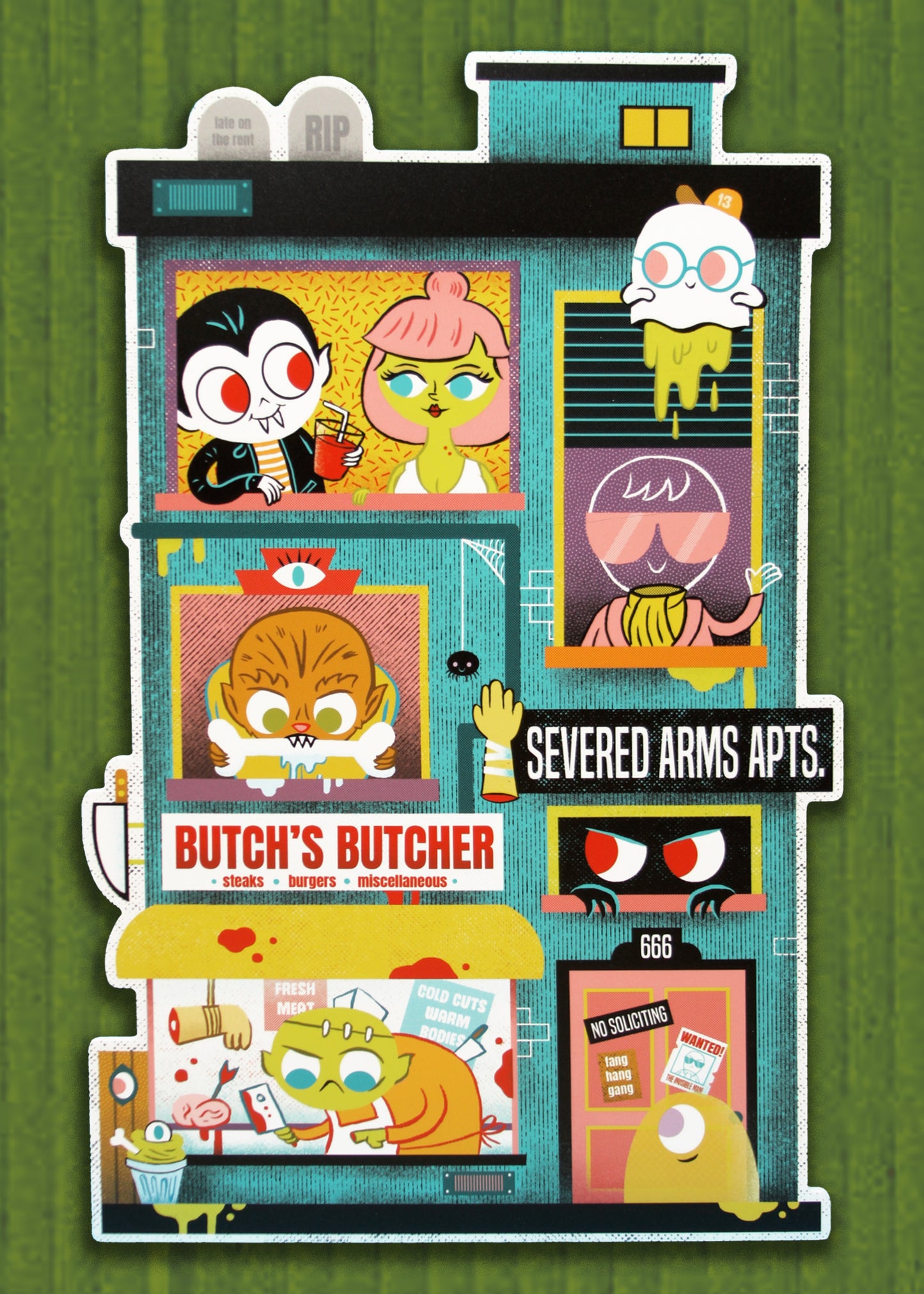 "Severed Arms Apartment" cutout print