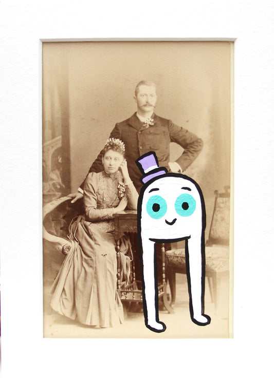 Fresno Nightcrawler with young couple- Original painted antique photo (Copy)