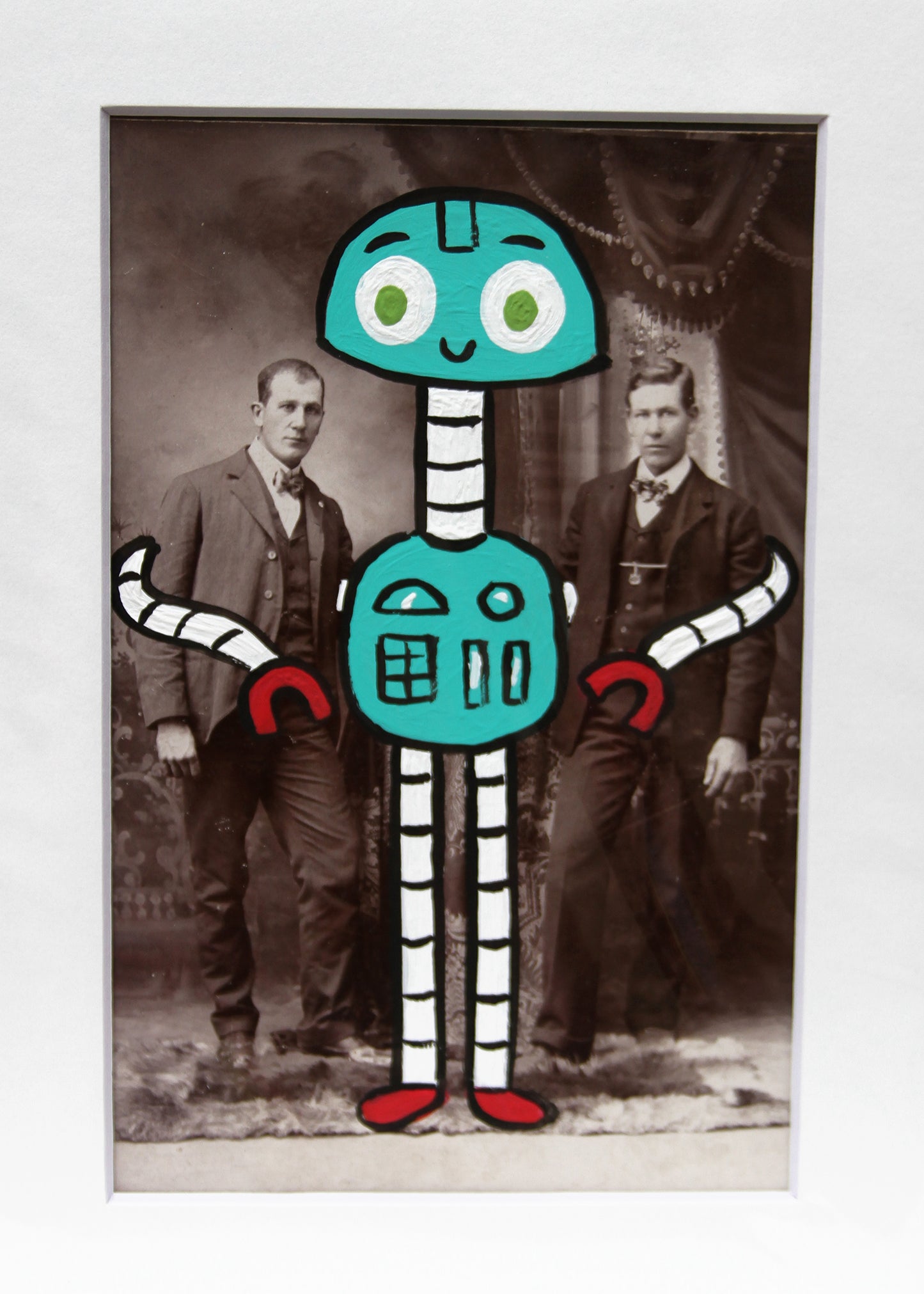 Build a Bot- Original painted antique photo