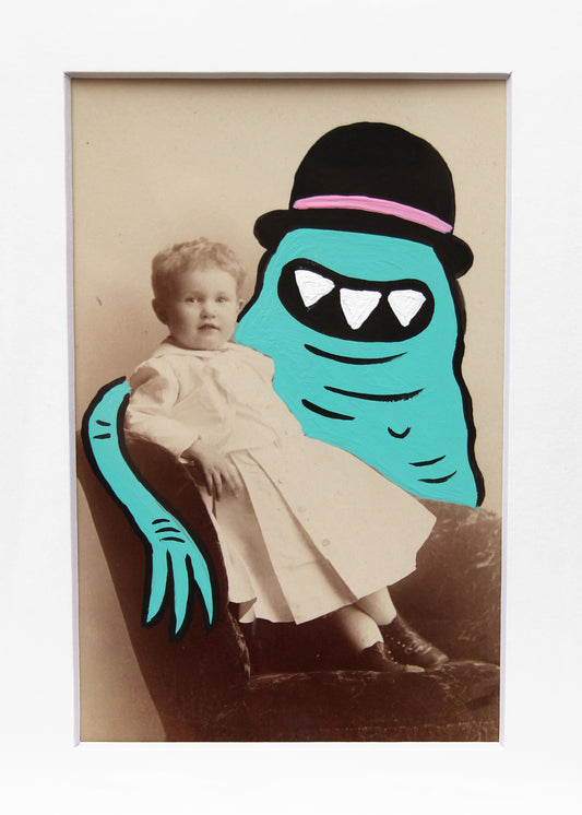 Mr. Nightmare- Original painted antique photo
