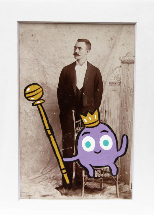 The Grape King- Original painted antique photo