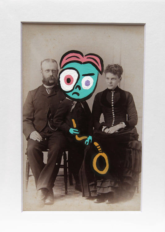 Young Phantom- Original painted antique photo