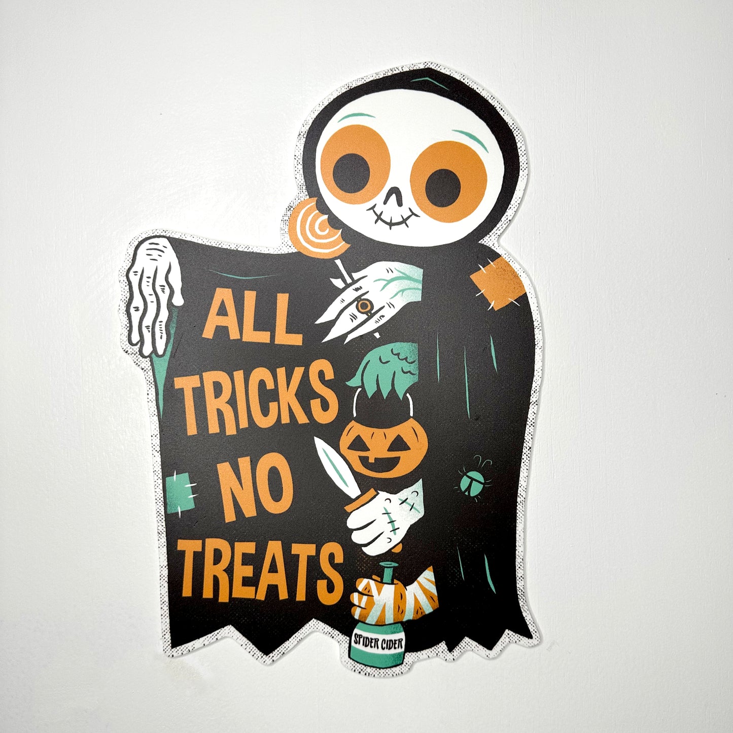 "All Tricks no Treats" cutout print