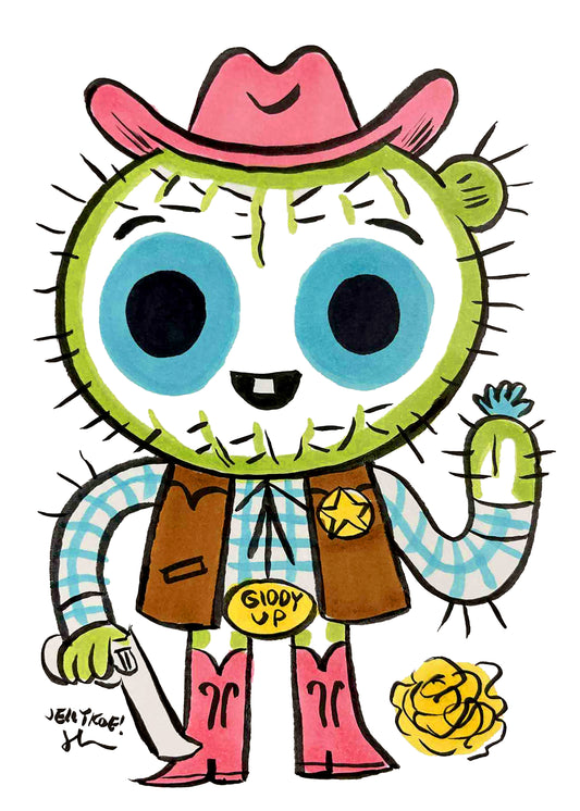 "Cactus Cowboy" original drawing