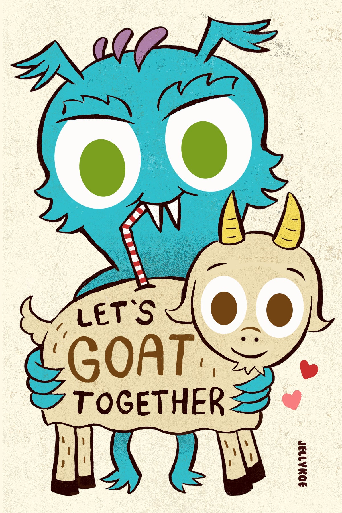 "Let's Goat Together" 4 x 6 Valentine