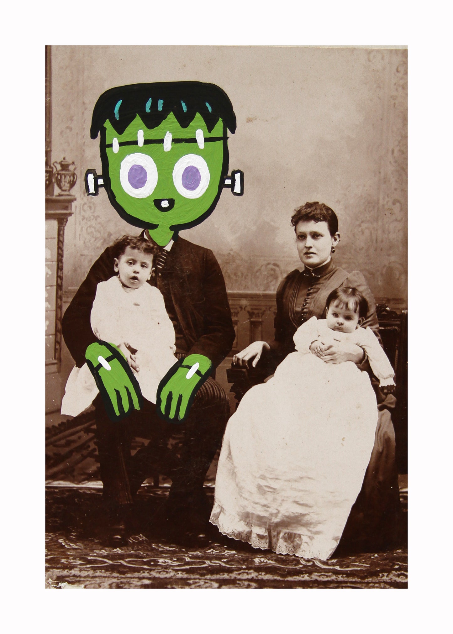 Frankendad- Original painted antique photo