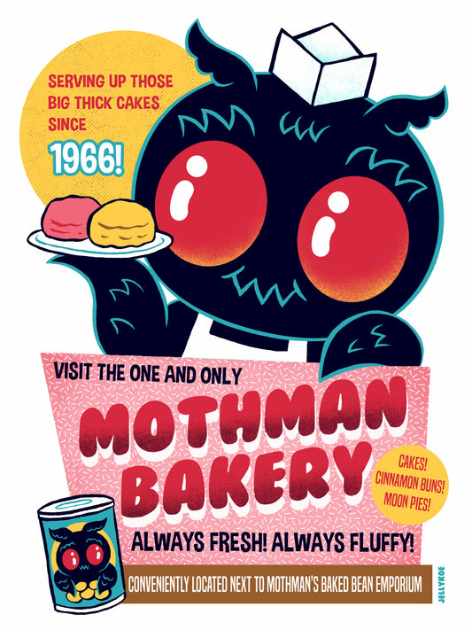 "Mothman Bakery" 12 x 16 poster