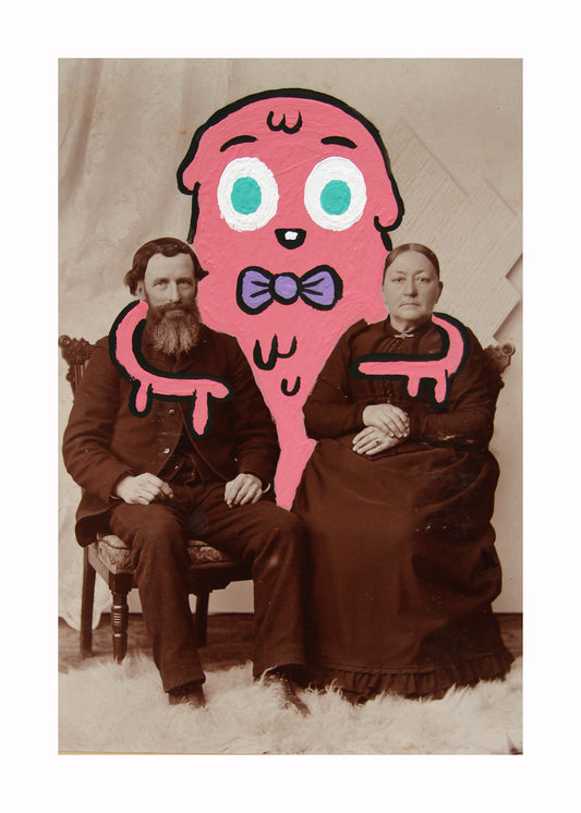 Our Son the Blob- Original painted antique photo
