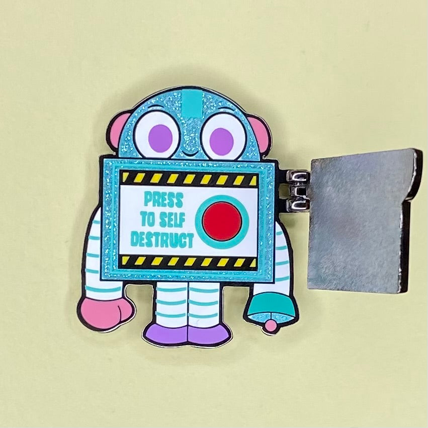 "Party Bot" hard enamel pin