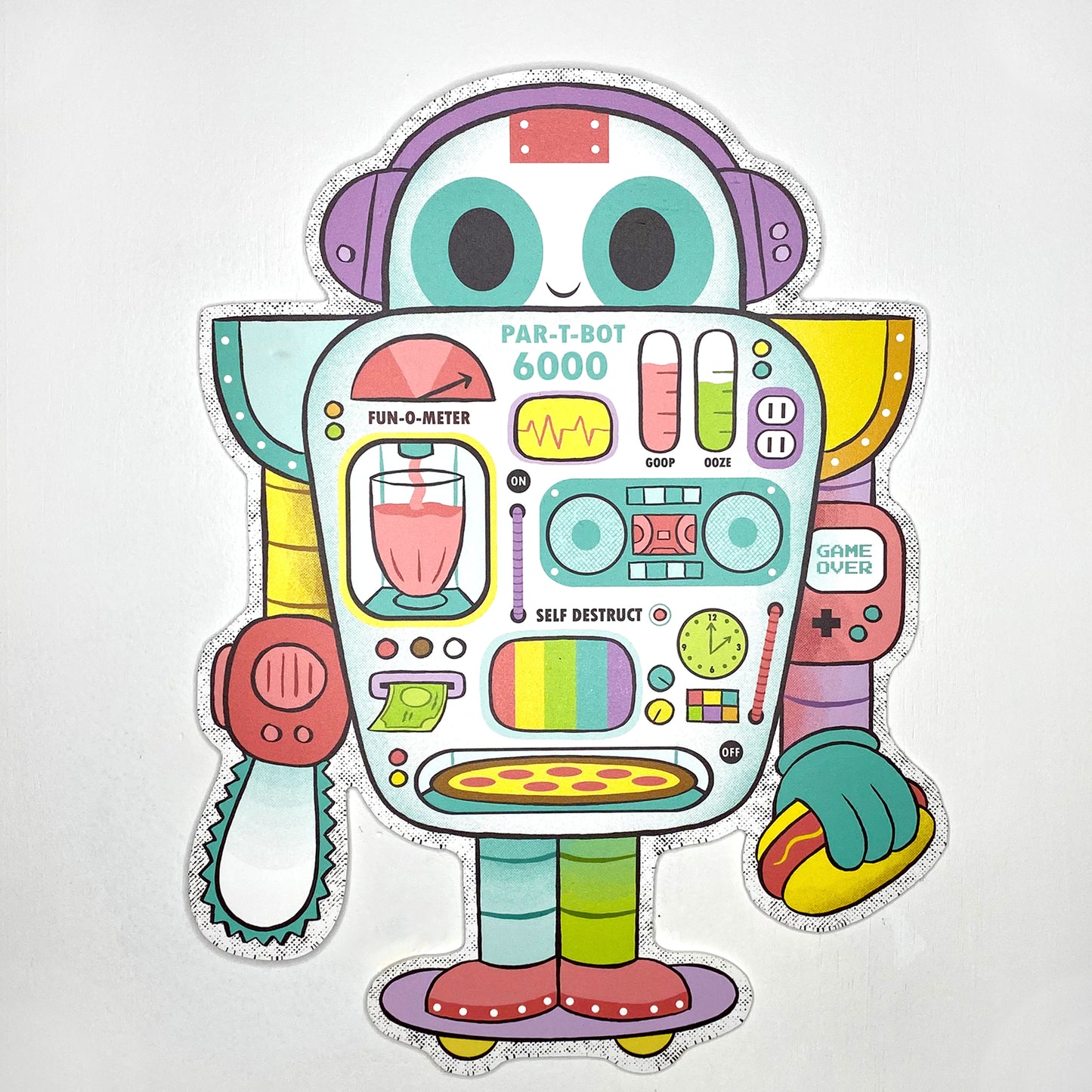 "Par-T-Bot" cutout print