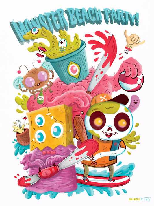 "Monster Beach Party" 12 x 16 poster print