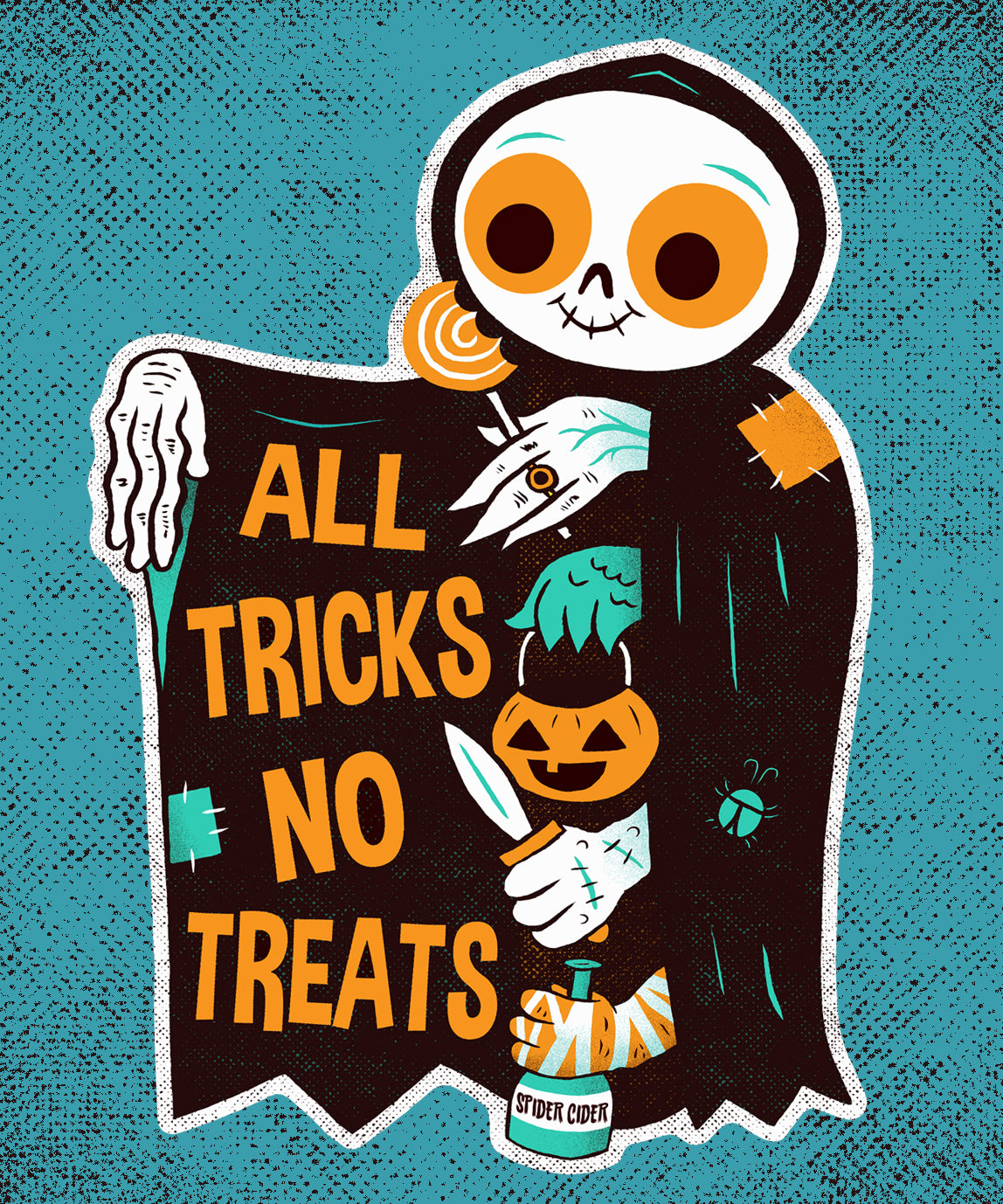 "All Tricks no Treats" cutout print