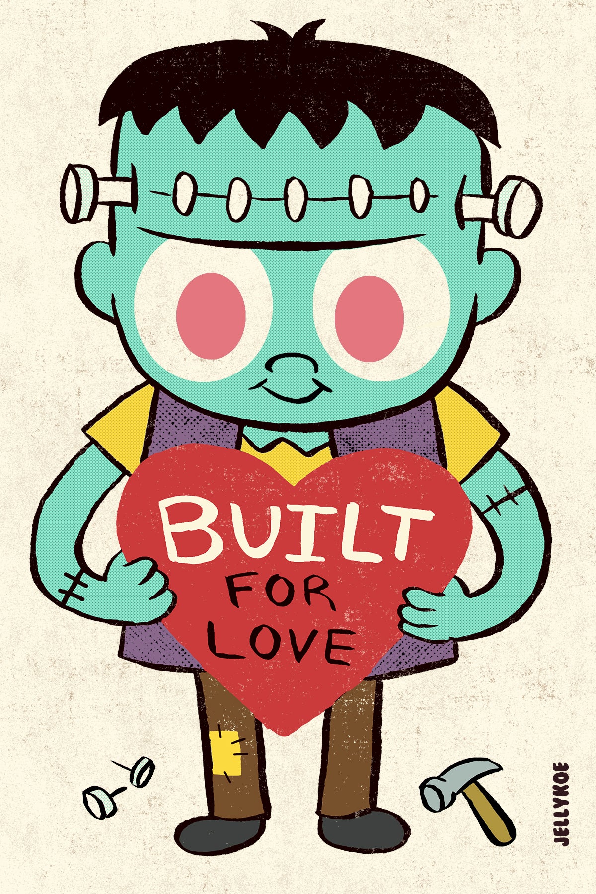 "Built for Love" 4 x 6 Valentine