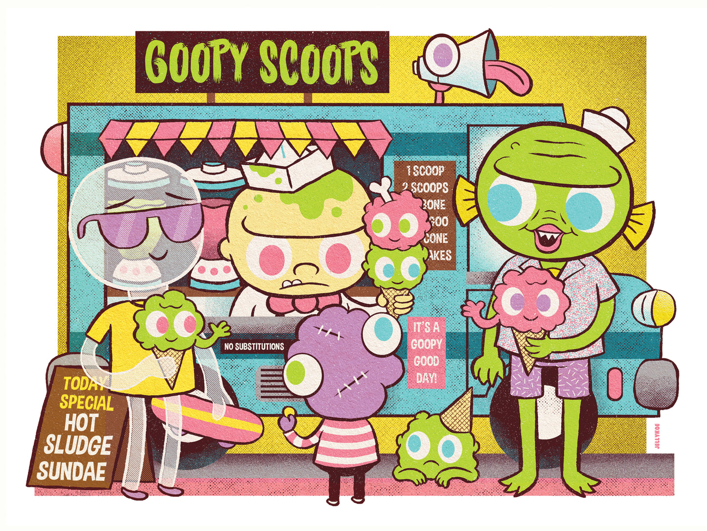 "Goopy Scoops" 12 x 16 limited edition poster print