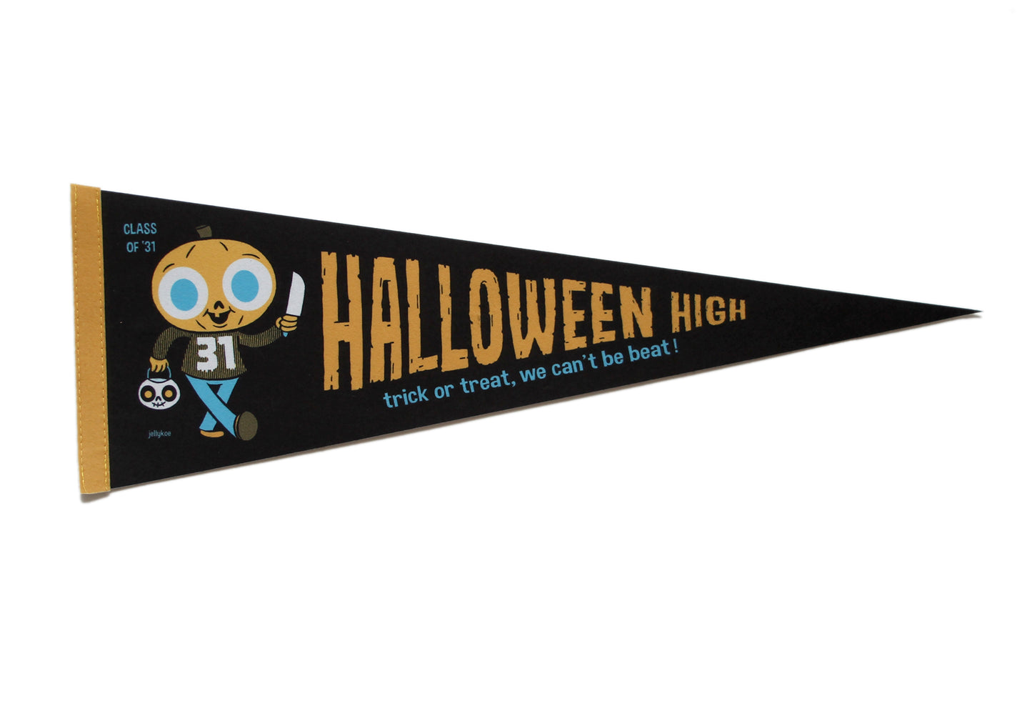 "Halloween High" felt pennant flag