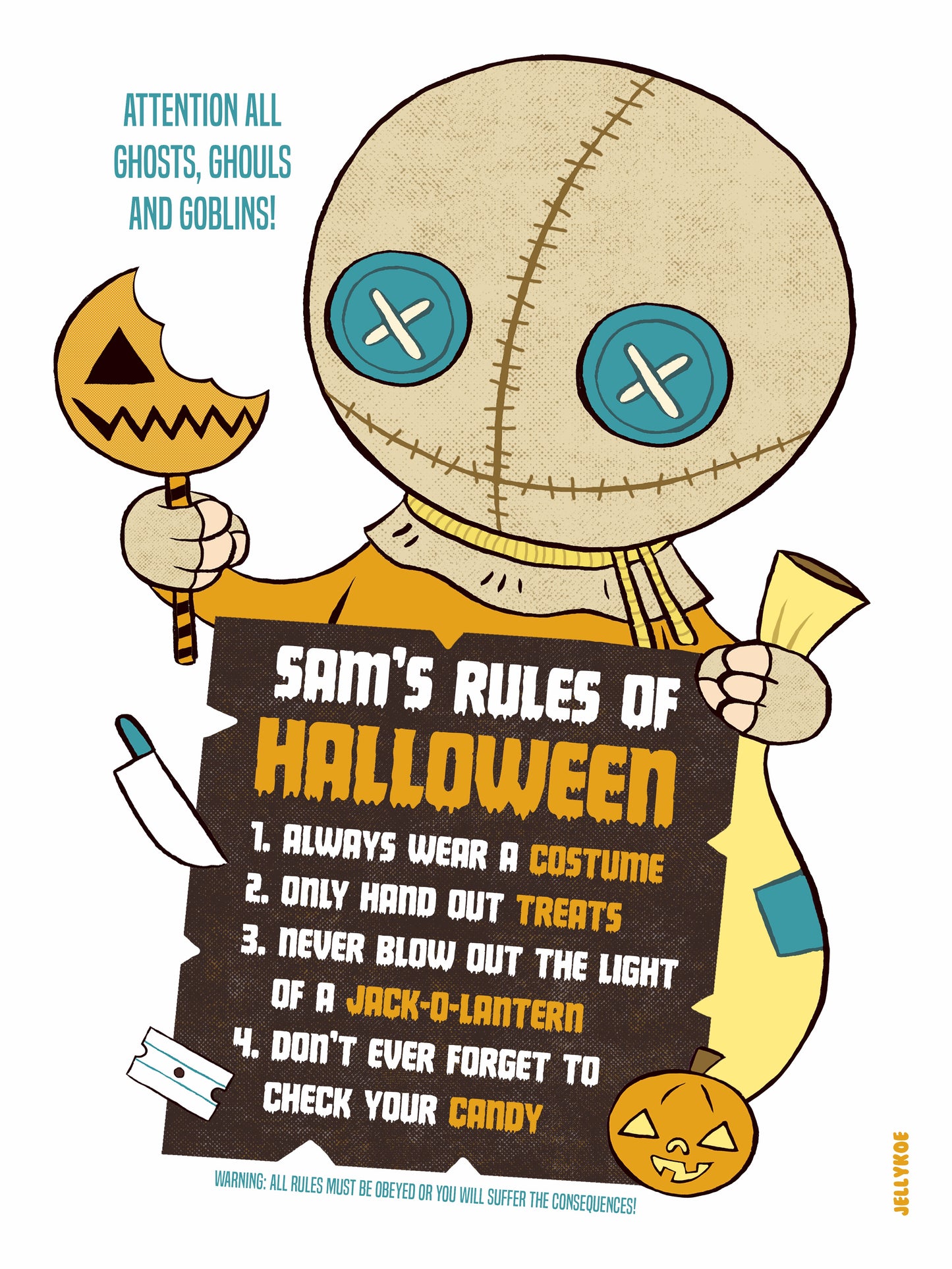 "Halloween Rules" 12 x 16 poster print