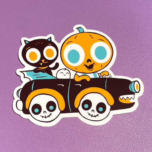 "Pumpkin Car" sticker