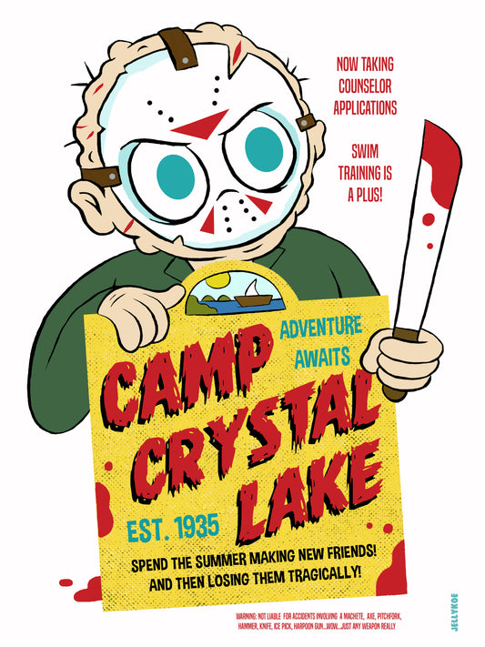 "Camp Crystal Lake" 12 x 16 poster print