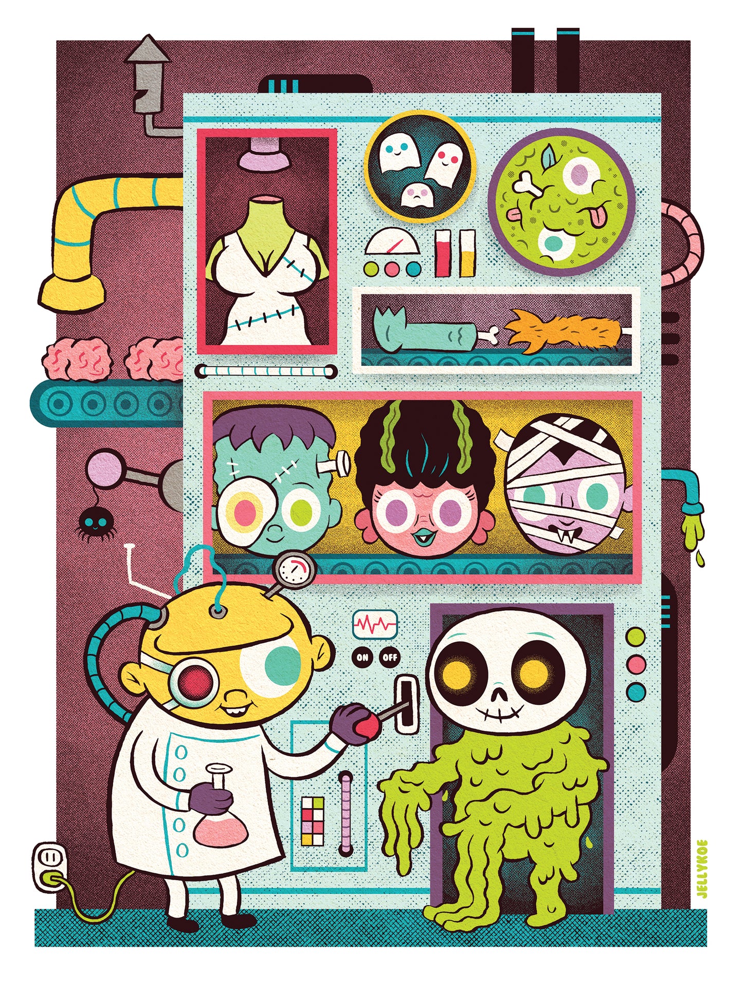"Monster Factory" 12 x 16 limited edition poster print