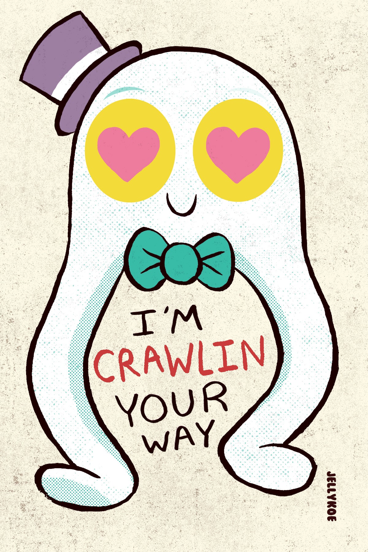 "I'm Crawlin Your Way" 4 x 6 Valentine