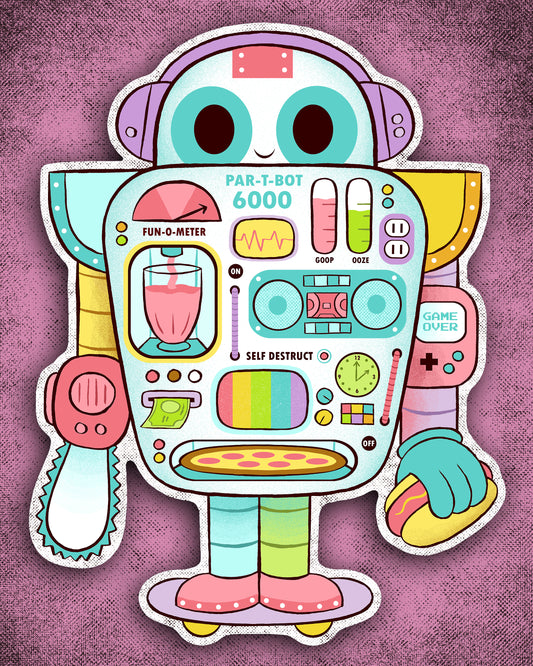 "Par-T-Bot" cutout print