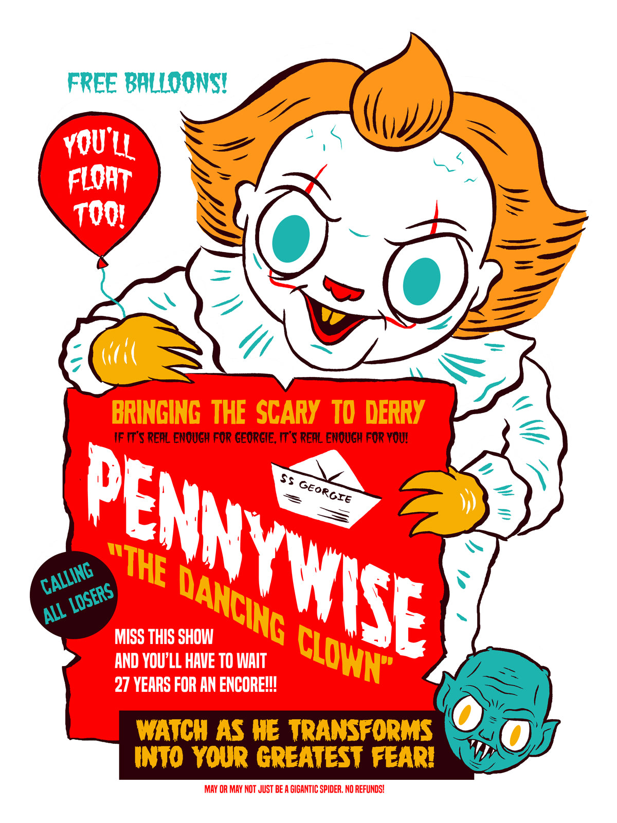 "Pennywise the Dancing Clown" 12 x 16 poster