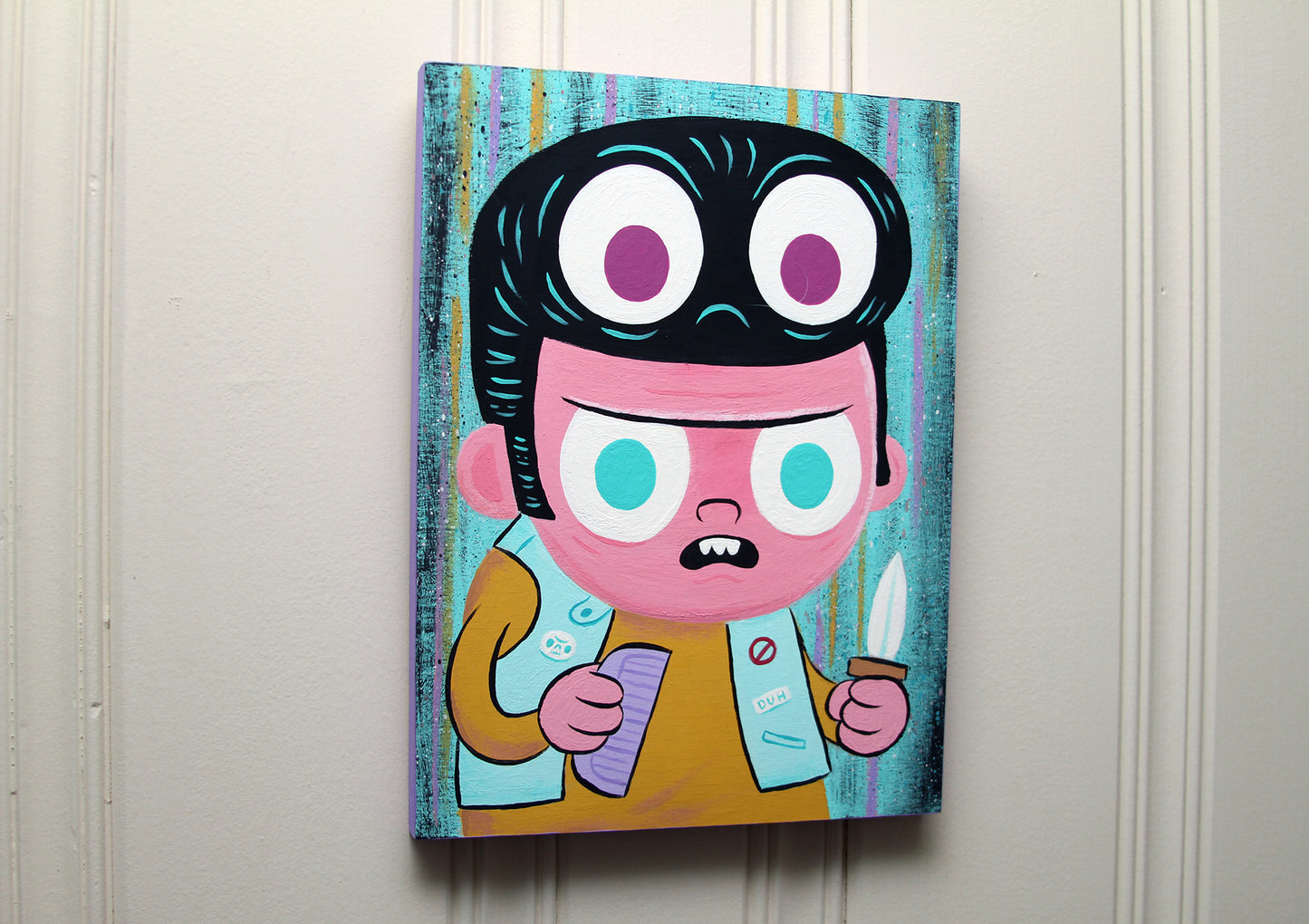 "Tommy Toupee" 9x12 original painting