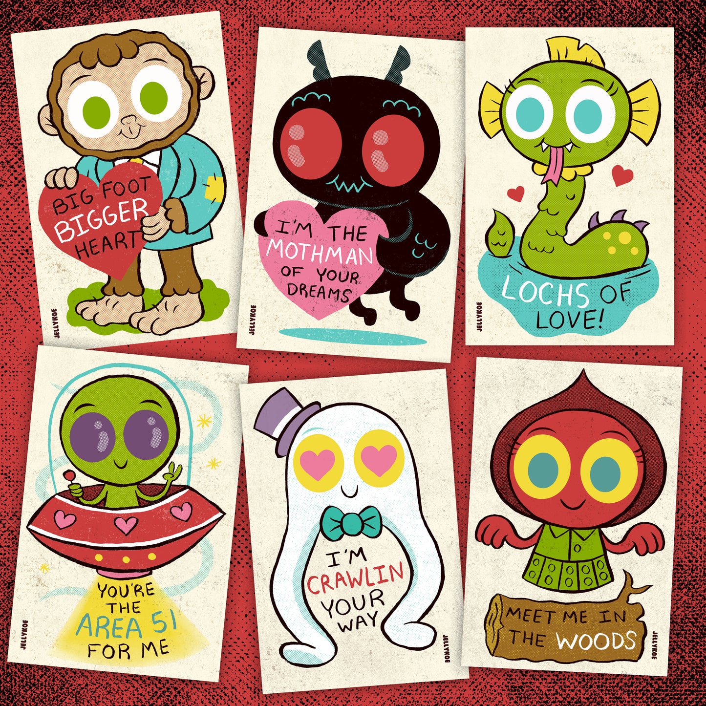 Cryptid Love - Series 3- Set of 6 Valentines